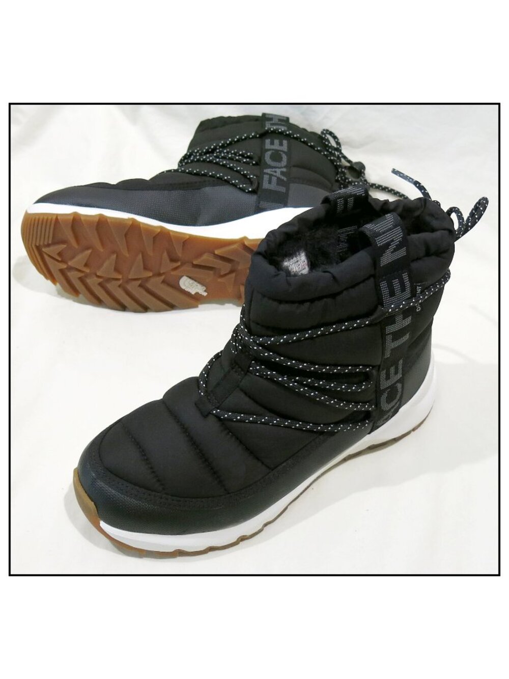 The North Face Black Quilted Ankle Snow Boots with Gum Sole